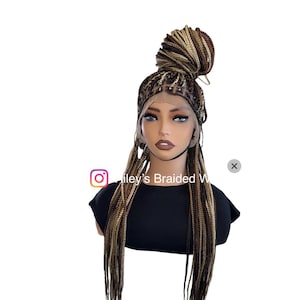 Ready to ship(2/3 days FREE shipping)Full lace Braided wig, Box Braids, knotless braid wig, Braided wig, Braided wigs for black women.