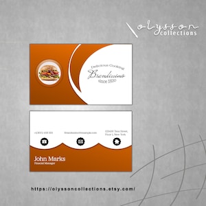 Fast Food Business Card | Restaurant Business Card | Editable Business Card Template | Printable Business Card | Instant Download |
