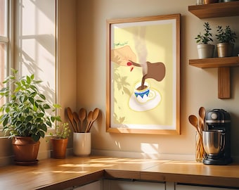 Modern Arabic Wall art | coffee poster | Minimal Home Decor | Middle Eastern