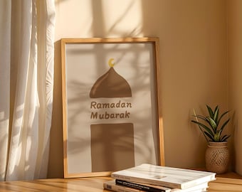 Ramadan Mubarak Wall Art | Arabic Poster, Islamic Home Decor