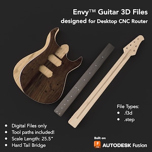 Archivos 3D para construir una guitarra eléctrica personalizada con una fresadora CNC de escritorio