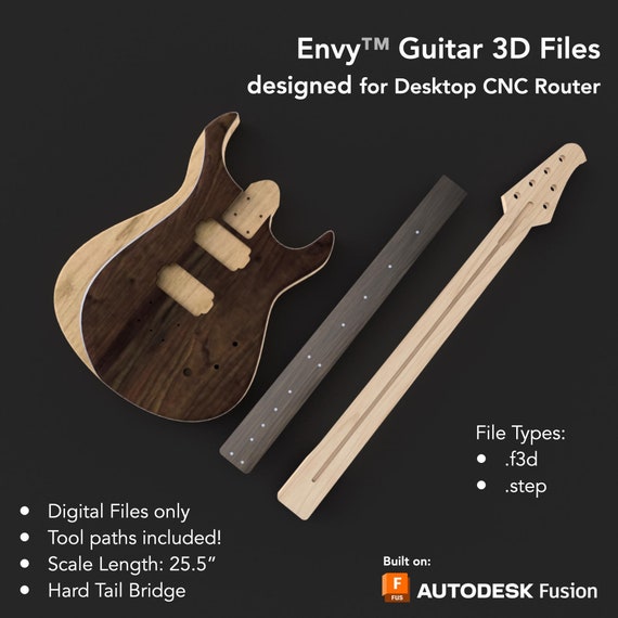 3D Files to build Custom Electric Guitar using Desktop CNC Router