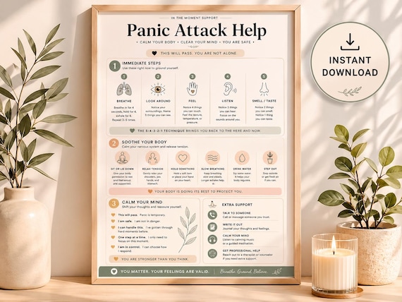 Neurodivergent Planner WTF Panic Attack Help Printable, Anxiety Relief Toolkit, Calm Corner Decor (Digital Download)