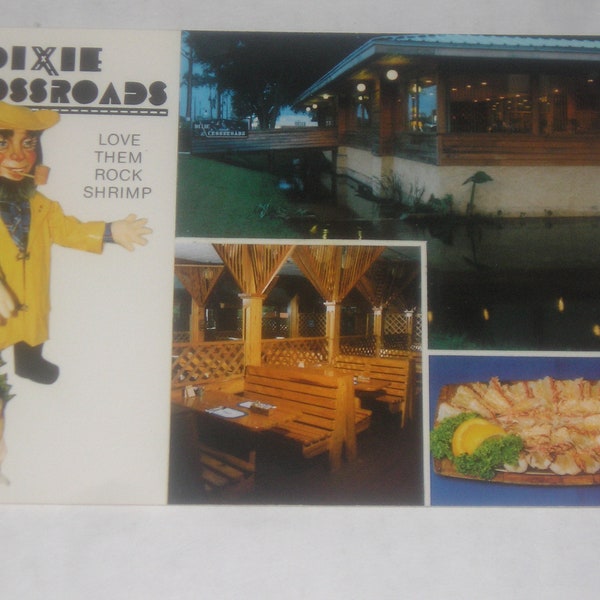 Unused Picture Post Card Dixie Crossroads Seafood Restaurant Food Titusville Florida Postcard Rock Shrimp