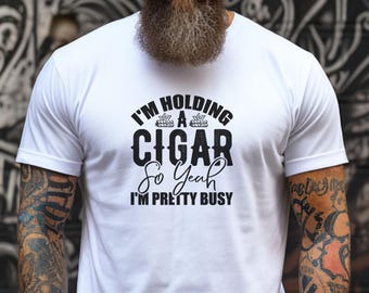Funny Cigar Lover Tee, Ideal Gift for Smokers, Casual Wear, Birthday, anniversary, fathers day gift, present, Unisex Heavy Cotton Tee