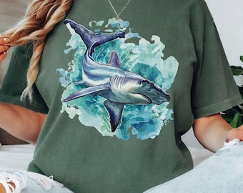 Hammerhead Shark T-Shirt; Hammerhead Tshirt; Shark Shirt; Ocean Inspired Style; Hammerhead Articulating; Shark Week; Ocean Nature Shirt