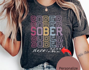 Custom Celebrate Sobriety; Personalized Recovery Shirt; Customizable Sober T-Shirt; Normalize Sobriety; Sobriety Gift, Sobriety Shirts