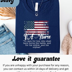 VA Nurse T-Shirt; Patriotic Veterans' Affairs Shirt; Lincoln's Promise; American Flag Shirt; Gift for VA Nurses; Veterans Day Nurse Shirt image 6