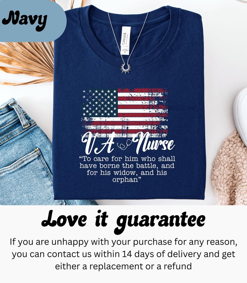 VA Nurse T-Shirt; Patriotic Veterans' Affairs Shirt; Lincoln's Promise; American Flag Shirt; Gift for VA Nurses; Veterans Day Nurse Shirt image 6