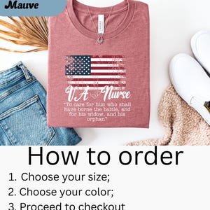 VA Nurse T-Shirt; Patriotic Veterans' Affairs Shirt; Lincoln's Promise; American Flag Shirt; Gift for VA Nurses; Veterans Day Nurse Shirt image 2