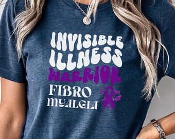 Fibromyalgia Invisible Illness Warrior Retro Unisex Shirt; Hidden Disability; fatigue survivor; chronic pain top; fibro warrior shirt