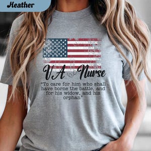 VA Nurse T-Shirt; Patriotic Veterans' Affairs Shirt; Lincoln's Promise; American Flag Shirt; Gift for VA Nurses; Veterans Day Nurse Shirt image 8