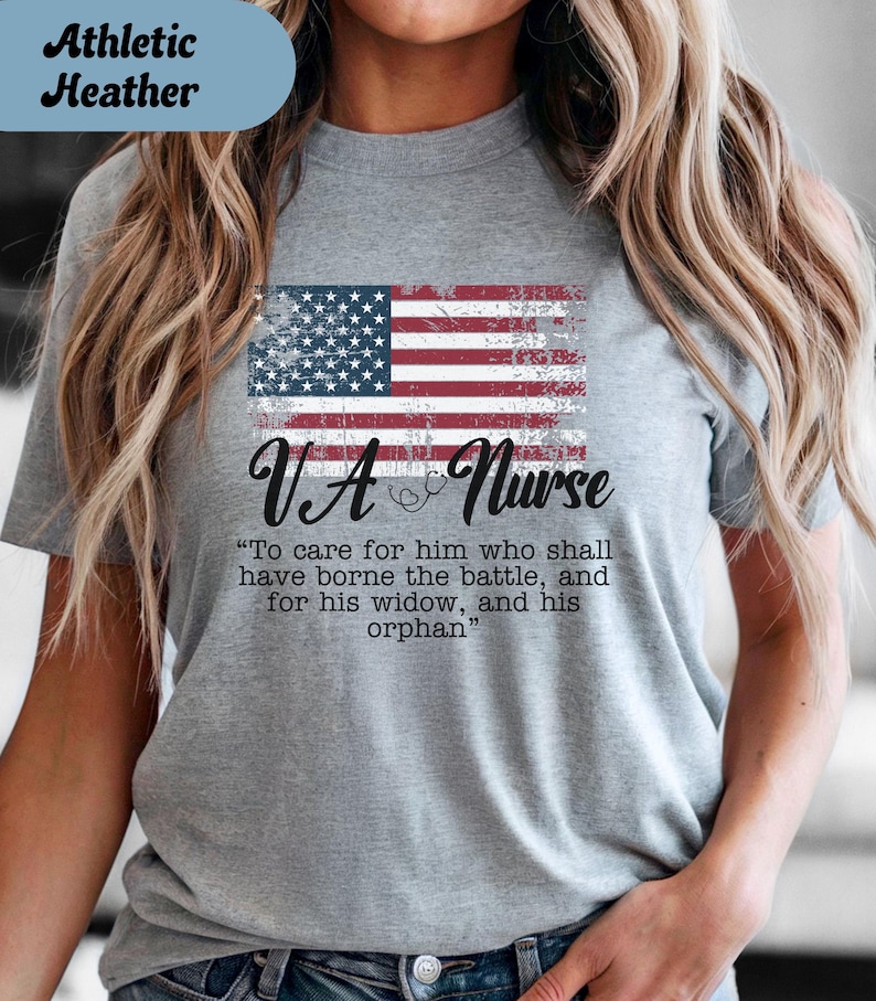 VA Nurse T-Shirt; Patriotic Veterans' Affairs Shirt; Lincoln's Promise; American Flag Shirt; Gift for VA Nurses; Veterans Day Nurse Shirt image 8