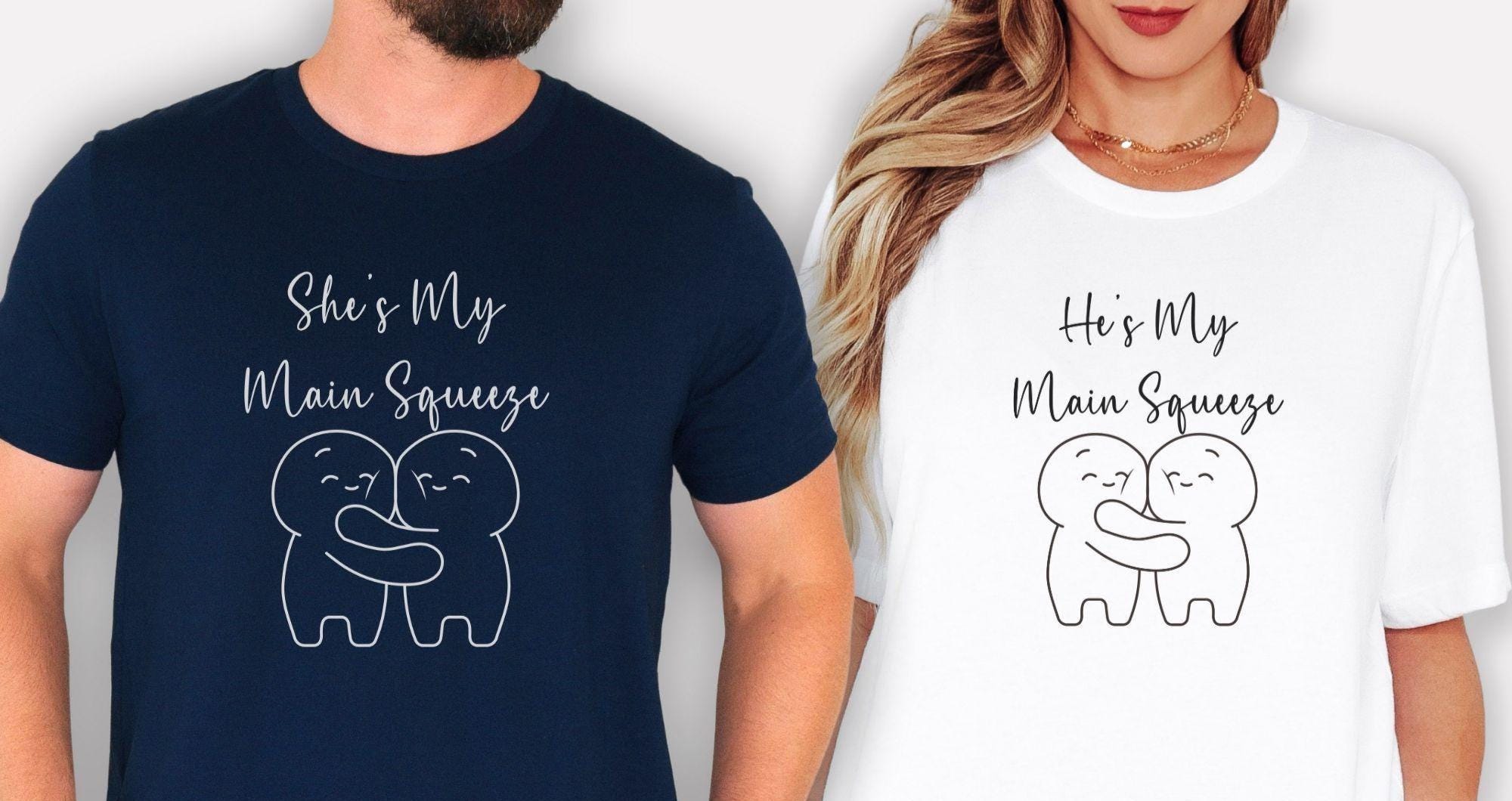 Funny Couples Shirt Set, My Main Squeeze, Matching Couple T-shirts