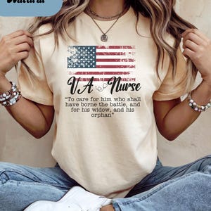 VA Nurse T-Shirt; Patriotic Veterans' Affairs Shirt; Lincoln's Promise; American Flag Shirt; Gift for VA Nurses; Veterans Day Nurse Shirt image 7