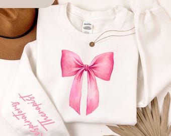 Coquette Bow Respiratory Therapy Sweater; Therapist Sweat Shirt, Respiratory Therapist Gift, Pulmonology Sweater