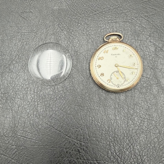 Vintage Harvel Pocket Watch Swiss 9 Jewels 10K RGP Stellar Case Open Face View 2