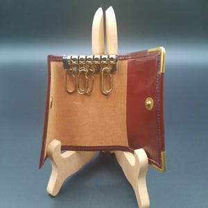 Cartera para llaves vintage Buxton de piel de vacuno de grano superior en su caja original