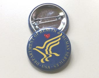 HHS Lapel Pin: Dept. of Health and Human Services 1.5"