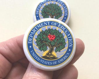 Department of Education Pin: Glossy Lapel Button, 1.5". Show Your Support