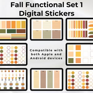 Fall Themed Functional Digital PNG Stickers