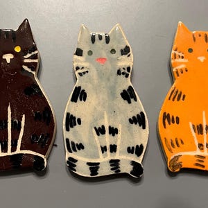 Handmade Ceramic Cat Magnets