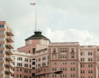 Chicago Photo, THE PINK BUILDING, Edgewater, Chicago Photography, Chicago Architecture, Chicago Art, dusty pink, 20s, vintage, pastel, hotel