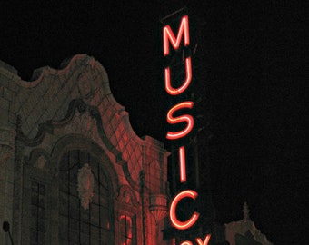 Music Box Theatre Chicago Photo: Vintage Neon Sign Art Print