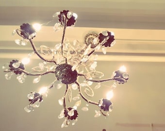 Crystal Chandelier Photo Print: Shabby Chic Fine Art (8x10)