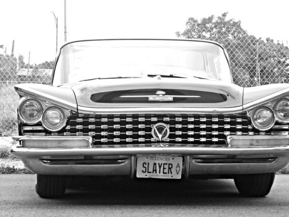 Vintage Car Photography, 50s Black Buick Photo, Car Photo, Black and