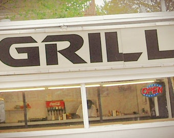 Diner Grill | chicago photography | diner photo | old restaurant | chicago signs | chicago art | vintage home | midcentury decor | wall art