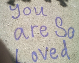 You Are So Loved Photography Print: Purple Graffiti Art