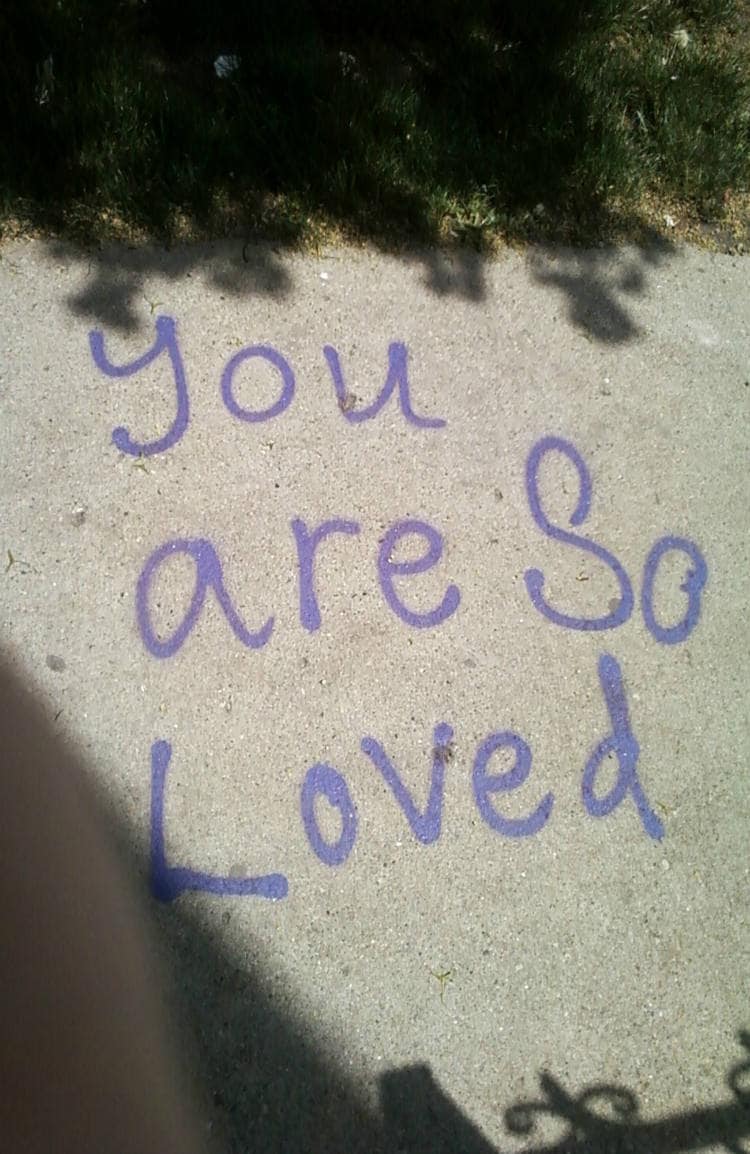 Love Photo, Self-love Art, Love Photography, Graffiti Quote, Sidewalk  Writing, Tagging, Cement, Purple and Gray, Shadows, Wall Art, Teens - Etsy