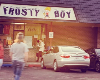 Frosty Boy photo, Grand Rapids photography, Grand Rapids art, ice cream, Michigan, Creston, summer, cone, sweets, retro sign, 70s style