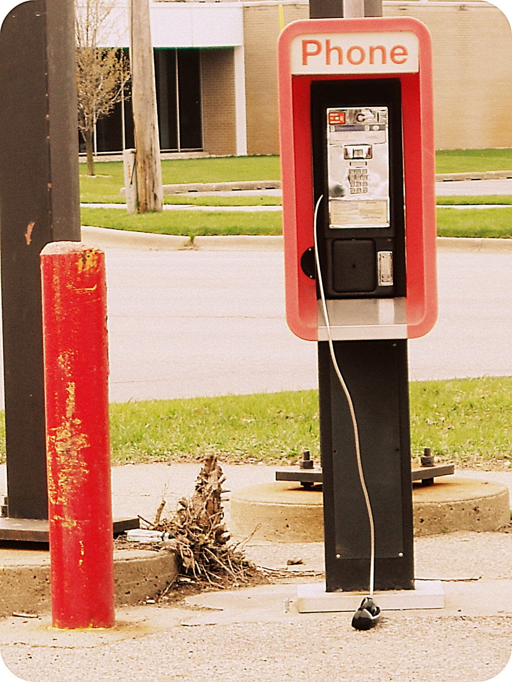 Vintage Payphone, Telephone, Phonebooth, Phone, Street Photography, Red