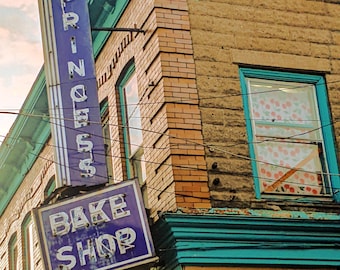 Grand Rapids Photo Print: Princess Bake Shop vintage neon sign