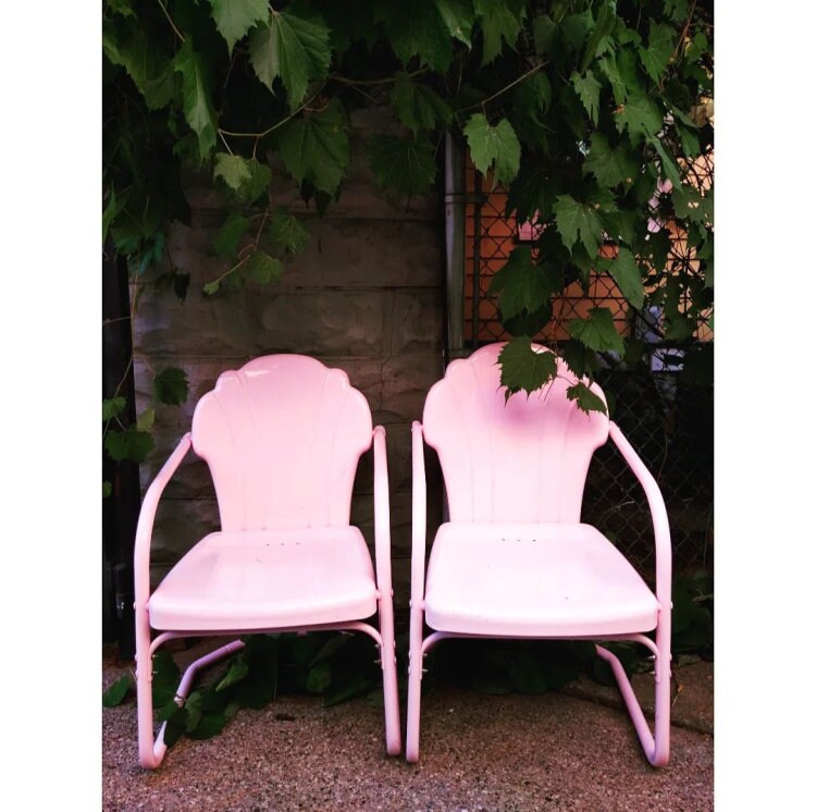 1980s Vintage Pink Hollow Molded Right Plastic Hand Chair With Cupholder  Thumb