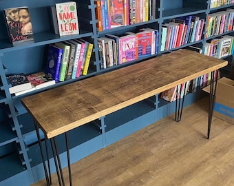 Wooden Hairpin Leg Desk - Rustic Desk - Industrial Desk - Home Office Desk - Small Desk - Large Desk - Industrial Furniture - Reclaimed Wood