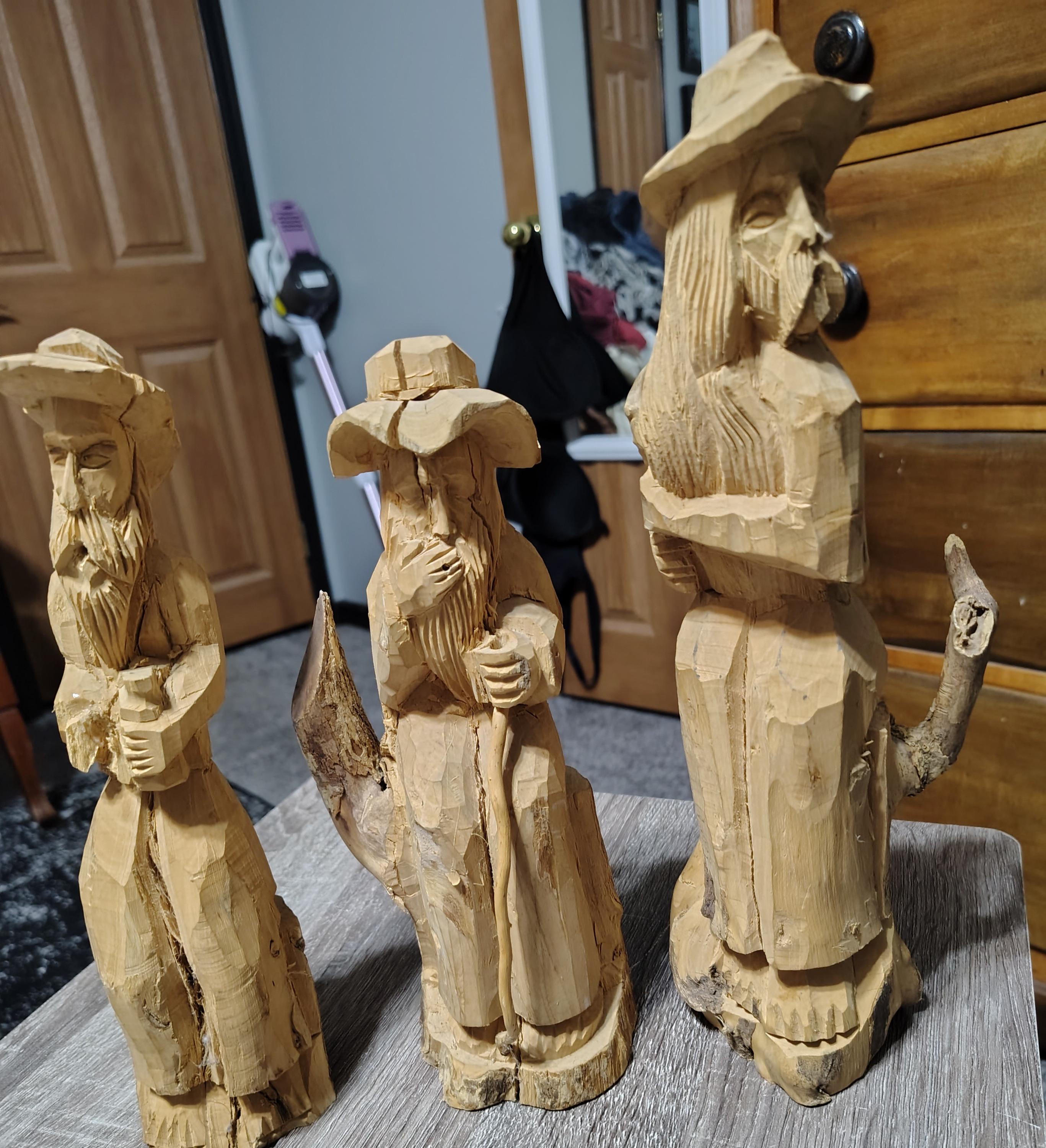 Carved Wood Mountain Man Figurines - Etsy