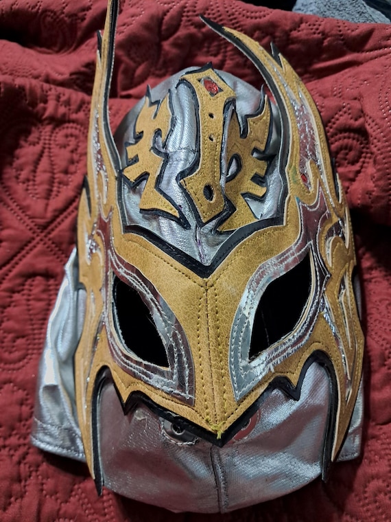 Silver Gold Lucha Libre Wrestling Mask