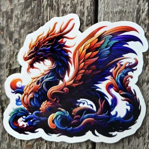 Fantasy Dragon Sticker - Vibrant Vinyl Decal for Laptops, Water Bottles - Glossy or Matte Finish