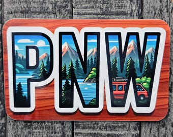 Pacific Northwest Sticker - PNW Vinyl Decal - Waterproof Hiking Adventure Sticker for Water Bottle Laptop Car