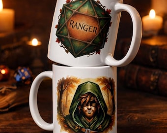 DND Ranger Class Mug - Dungeons and Dragons Gift - Ranger Coffee Cup - Tabletop Gaming Gift - RPG Fantasy Mug