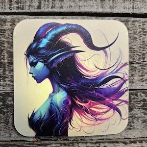 Elegant Horned Fairy Vinyl Sticker - Fantasy Art Decal