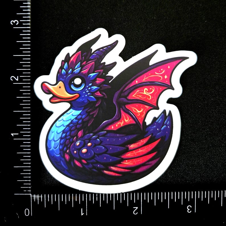 Rubber Duck Dragon Sticker - Fantasy RPG Gift - Kawaii Dragon Vinyl ...