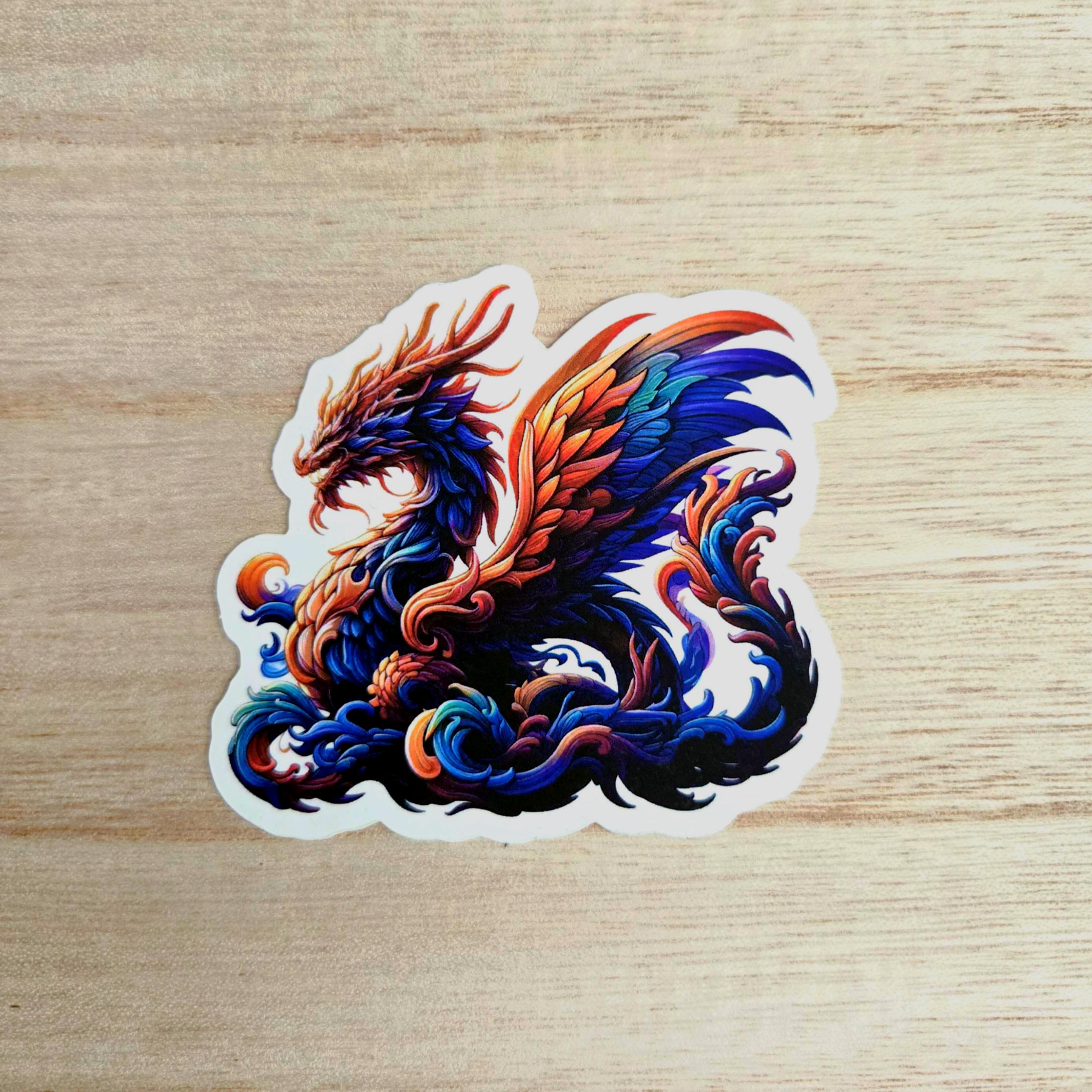 Dragon Waterproof Vinyl Sticker - Colorful Fantasy Laptop Decal - Dnd ...