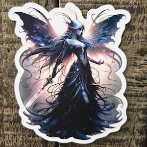 Dark Fairy Vinyl Sticker - 2 Sizes - Gothic Warrior Angel Decal - Waterproof
