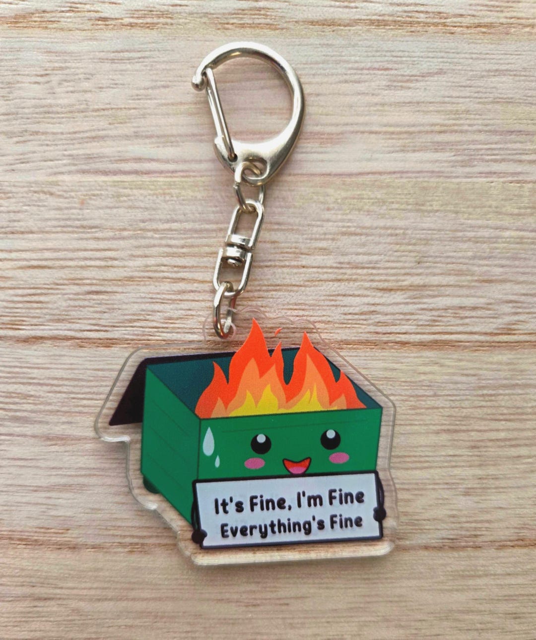 Dumpster Fire Acrylic Keychain – Funny Anxiety Humor Gift - Etsy