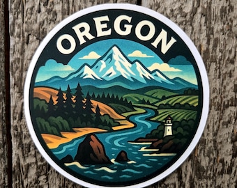 Oregon Vinyl Sticker - Pacific Northwest Coast Decal - Waterproof - Travel Gift - Laptop Water Bottle