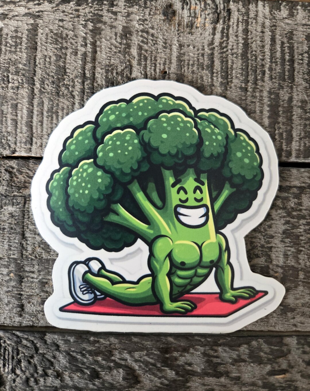 Yoga Broccoli Vinyl Sticker - Funny Fitness Decal - Waterproof ...
